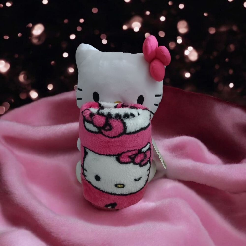 Hello Kitty Plush with Pink Blanket
